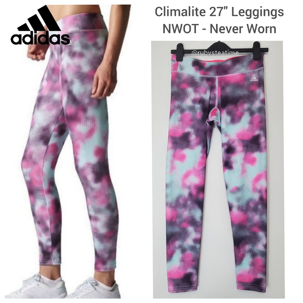 Adidas Climalite 27" Inseam Workout Legging, Ombre Tie Dye  Never, Worn No Tag